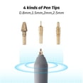 thumbnail image 3 of WRVCSS Foil Quill Pen Kit with 4 Size Metal Tips &1pc Gold Heat Activated Foil Rolls, perfect for card hot stamping, 3 of 6