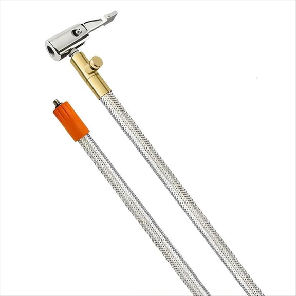 Extended Portable Air Compressor Tire Inflator Replacement Hose with Stainless Steel Mesh for Protection, Pump Tube