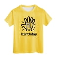 thumbnail image 1 of MEZZALL T-Shirt à Manches Courtes pour Fille d'Anniversaire, Col Rond, Coupe Décontractée, Basique, Jaune, 8-9 Ans, 1 of 4