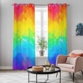 thumbnail image 5 of Rainbow Oil Painting Kitchen Curtains 96 Inch Length, Watercolor Colorful Abstract Art Grommet Top Bedroom Living Room Curtains, Light Filtering Cafe Curtain Drapes 2 Panels Set 104''x96'', 5 of 9