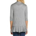 thumbnail image 3 of Inevnen Women's Casual Lightweight Open Front Cardigans Soft Draped Ruffles 3/4 Sleeve Cardigan, 3 of 4