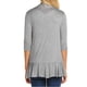 thumbnail image 3 of VISgogo Mujeres Primavera Otoño Cardigan Tops, 3/4 Manga Casual Color sólido Volantes Dobladillo Delgado Tops Abrigo VISgogo  moda, 3 of 4