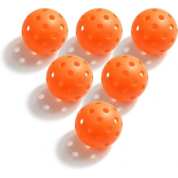 Geekman Outdoor Pickleball Balls 40-Hole USAPA Standard 6 Pack