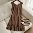 thumbnail image 5 of Admvng Dress for Women Ruffle Hem Sleeveless Round Neck Summer Vacation Sundress, 5 of 7