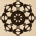 thumbnail image 1 of Ahgly Company Indoor Square Patterned Deep Peach Orange Area Rugs, 5' Square, 1 of 6