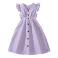 thumbnail image 2 of Tfken Dress For Girls 2025 Summer A-Line Cute Solid Color Crew Neck Purple Children Dresses Size 9 Years-10 Years, 2 of 9