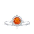 thumbnail image 4 of Rosec Jewels Fire Opal Vintage Inspired Ring with Diamond Accent (AAA Quality), 10K White Gold, US 10.00, 4 of 9