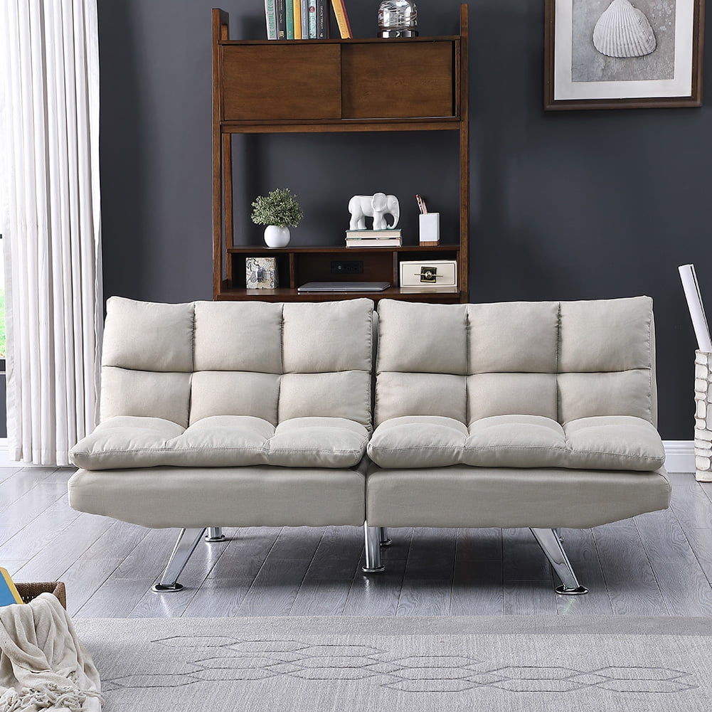 Kepooman Modern Futon Couch Convertible Loveseat Sleeper for Living Room, Twin Size, Beige Kepooman Modern Futon Couch Convertible Loveseat Sleeper for Living Room, Twin Size, Beige