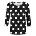 thumbnail image 4 of Hauts Mignons pour Femmes Mode T-shirt Imprimé Manches 3/4 Blouse Col Rond Hauts Décontractés Hauts de Sortie pour Femmes Été en Liquidation, 4 of 5