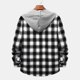 thumbnail image 3 of Men's Plaid Shirt Hooded Button Sweatshirt Men's Casual Fashion SweatshirtXL, 3 of 4