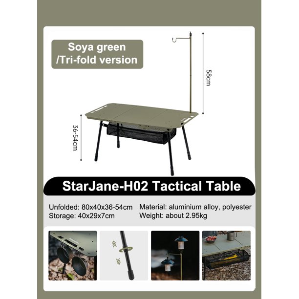 Mesa Naturehike IGT para acampar, mesa táctica multifuncional, escritorio de altura ajustable, mesa plegable de cocina, barbacoa, Picnic, Starjane H02