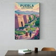thumbnail image 6 of Sunrise Fort Wall Art Los Fuertes Puebla Mexico Vintage Travel Poster Historic Stone Pathways Gardens Canvas Poster, 6 of 8