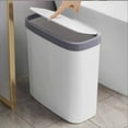 thumbnail image 5 of Wdhugt Gallon Slim Bathroom Trash Can With Soft Close Lid, Bathroom Lid Trash Can Household 8L Garbage Can With Removable Liner Bucket, for Narrow Spaces, Bathroom, Bedroom 13X7X11 In, 5 of 8
