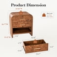 thumbnail image 4 of Vintagearth Nightstand Set of 2, 26.7" Tall Modern Curved Bedside Table, FSC-Certified Wood End Table, 3 Drawer Storage, Dark Burl, 4 of 10