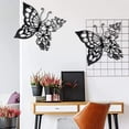 thumbnail image 3 of Decoración mural EZ4ENCE con forma de mariposa y flor de metal, color negro, 3 of 5