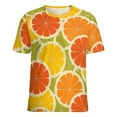 thumbnail image 5 of Citrus Slice Pattern Women's Short Sleeve T-Shirt Crew Neck Casual Summer Trendy Loose Fit Tops, 5 of 6