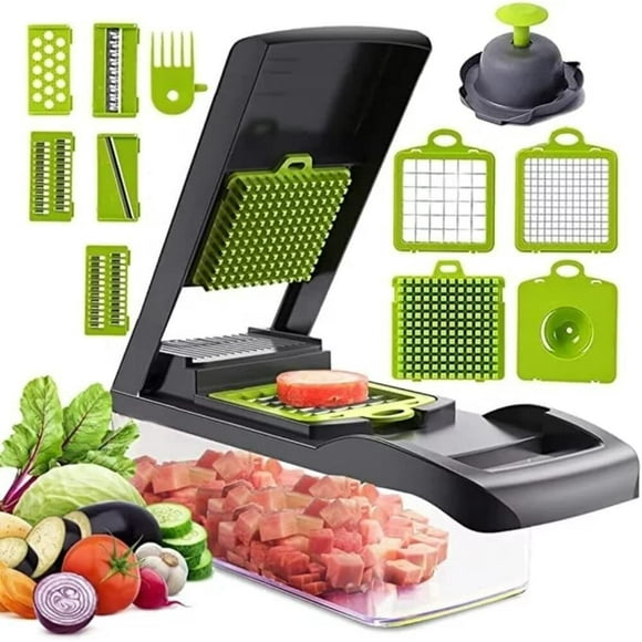 jlv picador Cortador de Verdura 12 en 1 Manual Multi Kitchen Helper Procesador de alimentos Chopper