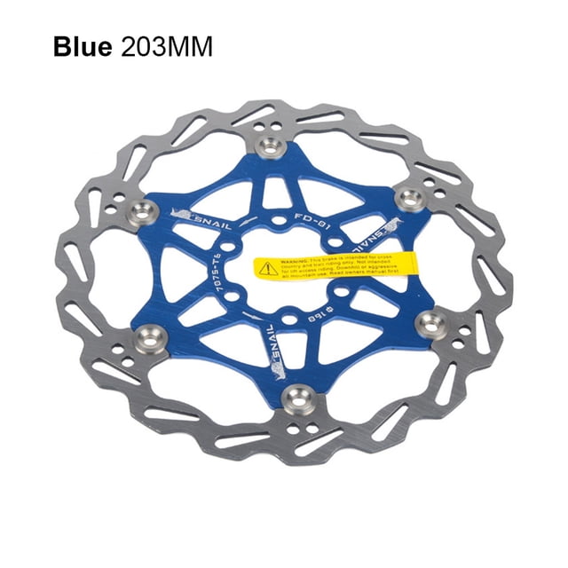Bicycle Disc Brake Rotor Stainless Steel Brake Pad with 17 Bolts Cycling Accessory for Mountain Road Bike, Blue, 203mm