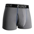 thumbnail image 1 of 2UNDR Swing Shift 3" Boxer Trunk Underwear (Grey/Blue, Medium), 1 of 4