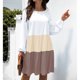 thumbnail image 1 of Vestido casual con bloques de color,Vestido de manga larga para mujer, Vestido corto plisado y fluido, Vestido de manga larga, Durabilidad mejorada, 1 of 6