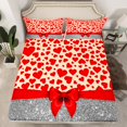 thumbnail image 2 of Erosebridal Silver Red Love Heart Bed Sheets King,Romantic Valentines Day Sheet Set Bedroom Decor Women,Newly Wed Engaged Gifts for the Couple Bed Set Wedding Sheets, 2 of 5