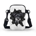 thumbnail image 2 of HELLHERO Schnauzer Pattern Crossbody Small Bags Unique Gift, Double Zipper for Outdoor Holiday Travel, Daily Commute or Casual Outings, 2 of 7