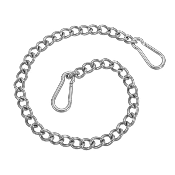 Uxcell Gate Chain Lock, (19.7Inch, Silver) (1Pcs)304 Stainless Steel Hanging Chain Lock for Stall Barn/Cabinet/Fence/Hammock/Pet Cages