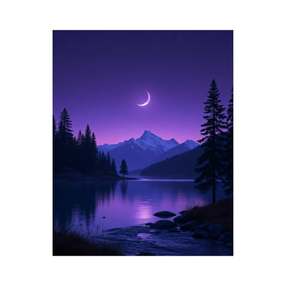 Paint By Numbers Kit for Adults Beginner - DIY Night Mountain Lake Reflection Canvas Painting Kits for Adults, Frameless Paint By Number for Adults for Home Wall Decor 16x20 Inch