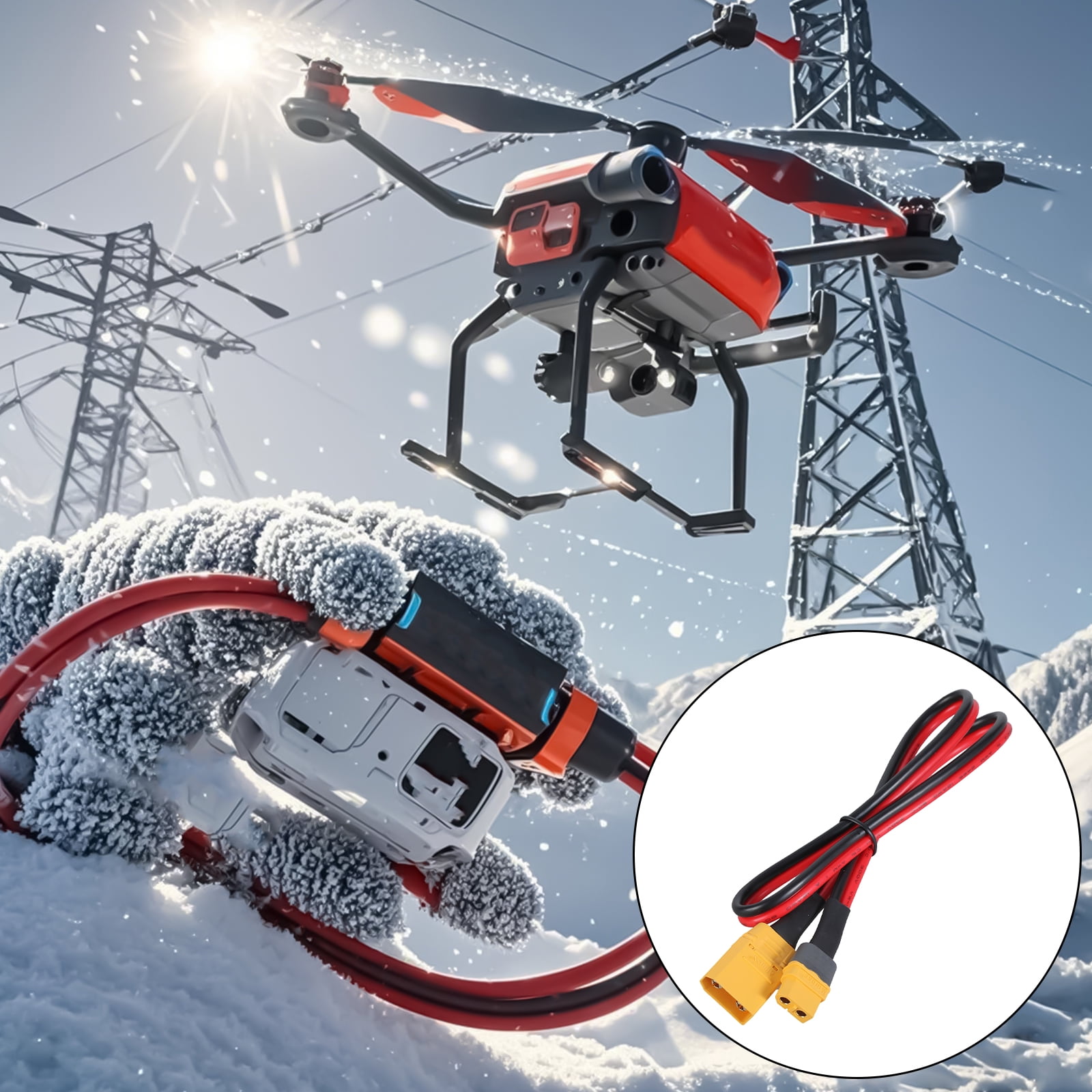 2ft to 12ft Extension Cord Wire Female to XT90 Male Connection Cable Line for Solar Power Equipment 12AWG