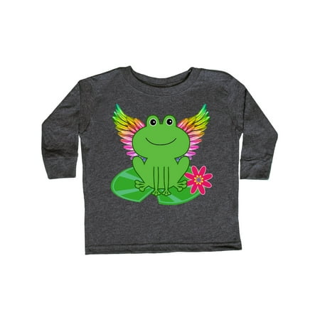 

Inktastic Frog Lily Pad Wings Gift Toddler Toddler Girl Long Sleeve T-Shirt