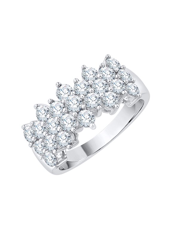 Diamond Promise Ring in Sterling Silver (1/10 cttw) (I-Color, SI3-I1-Clarity) (Size-10)