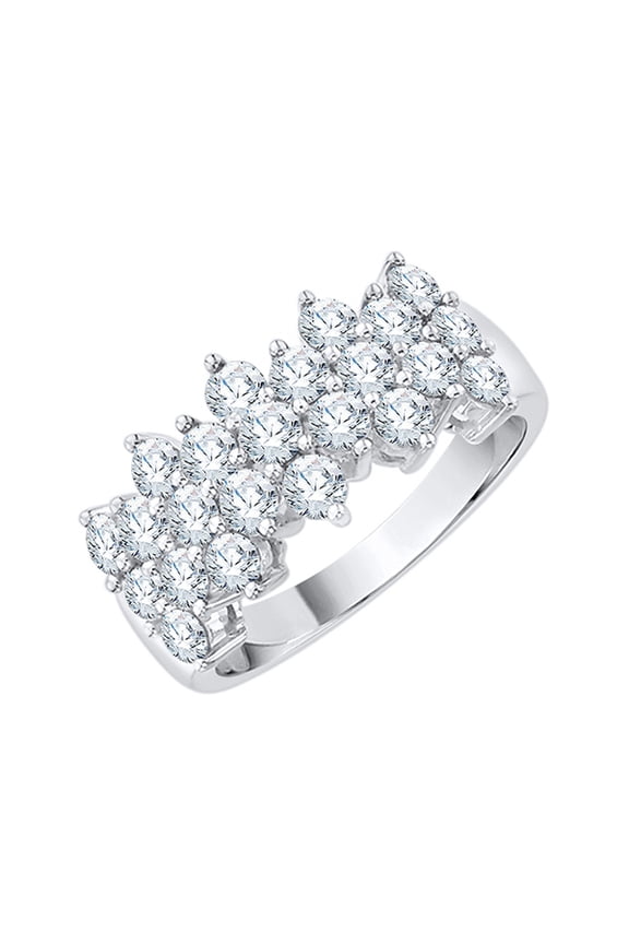 Diamond Promise Ring in Sterling Silver (1/10 cttw) (I-Color, SI3-I1-Clarity) (Size-10)