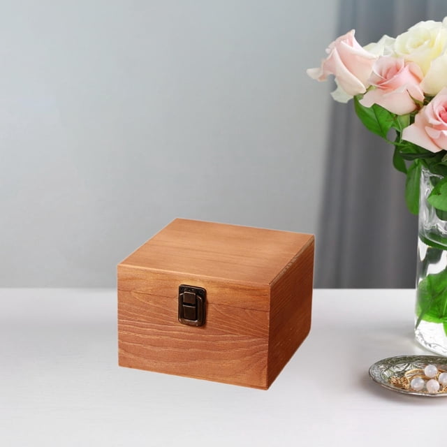 Caja de regalo de madera, caja de recuerdos, organizador decorativo vintage con cierre frontal y tapa abatible, organizador de obsequios para damas de S. Brown