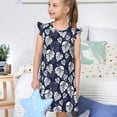 thumbnail image 4 of Balery White Leaves Camisón de princesa para niñas, pijama de algodón con mangas abullonadas, suave y bonito.-XX-Large, 4 of 6