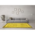 thumbnail image 3 of Ahgly Company Indoor Round Abstract Yellow Contemporary Area Rugs, 8' Round, 3 of 4