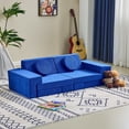 thumbnail image 6 of home Couch 14PCS, Modular Kids Play Couch, Multifunctional Foam Toddler Sofa,Climbing & Relaxation, Sectional Convertible Sofa Imaginative Furniture Play Set for Playroom, Blue, 6 of 10