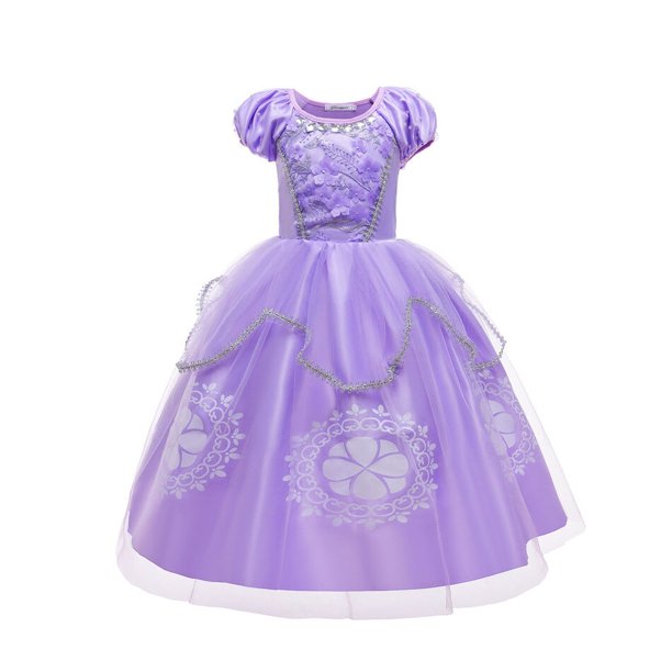 Disfraz de Sofía de dibujos animados para niñas, traje de princesa con apliques florales, para baile, Carnaval, Sofía, Cosplay Fivean unisex