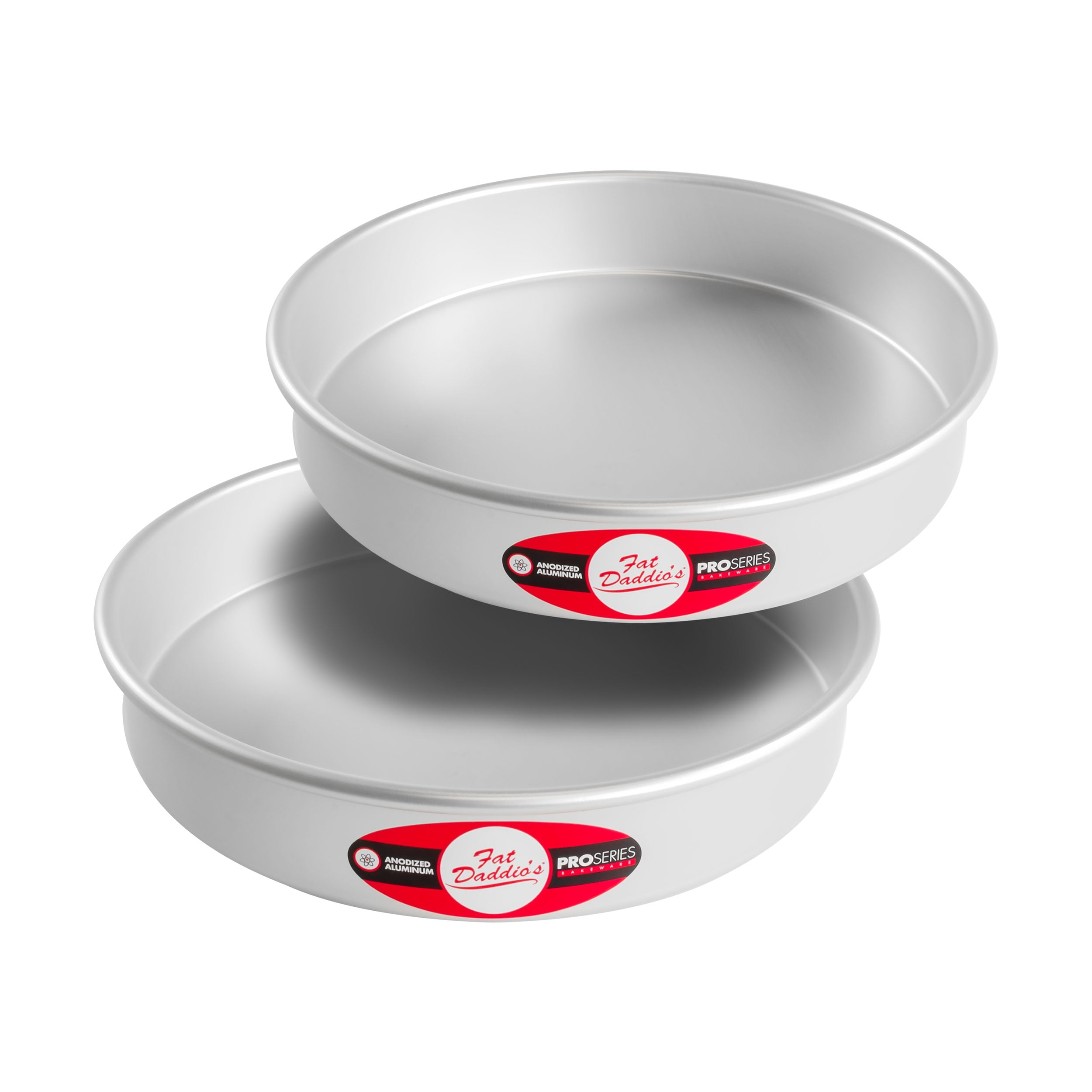 Tezzorio Aluminum Round Cake Pan, 6 x 2 Smooth-Sided Layer Cake Pan,  Professional Bakeware