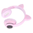 thumbnail image 3 of Auriculares con orejas de gato y Bluetooth, estéreo de alta fidelidad, micrófono incorporado, compatible con tarjeta de memoria, auriculares inalámbricos con luz LED violeta, 3 of 12