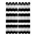 thumbnail image 2 of nqOlkjepod Outdoor Curtains for Patio Waterproof, Black Grey Stripe Outdoor Privacy Panels Grommet, Minimalist Farmhouse Striped Blackout Outside Curtains for Porch/Cabana/Pergola 54"x84", 2 Panels, 2 of 8