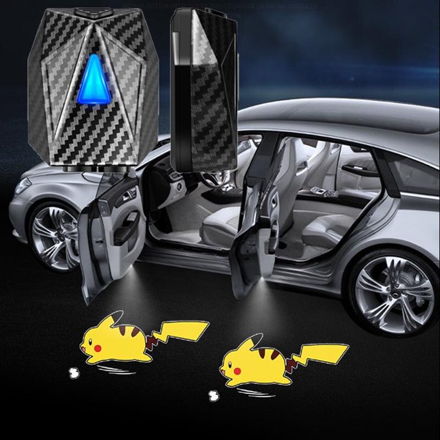 Luz inalámbrica 3D Universal para puerta de coche, proyector dinámico USB con logotipo láser, sombra fantasma, advertencia decorativa automática, lámpara de bienvenida Fivean unisex