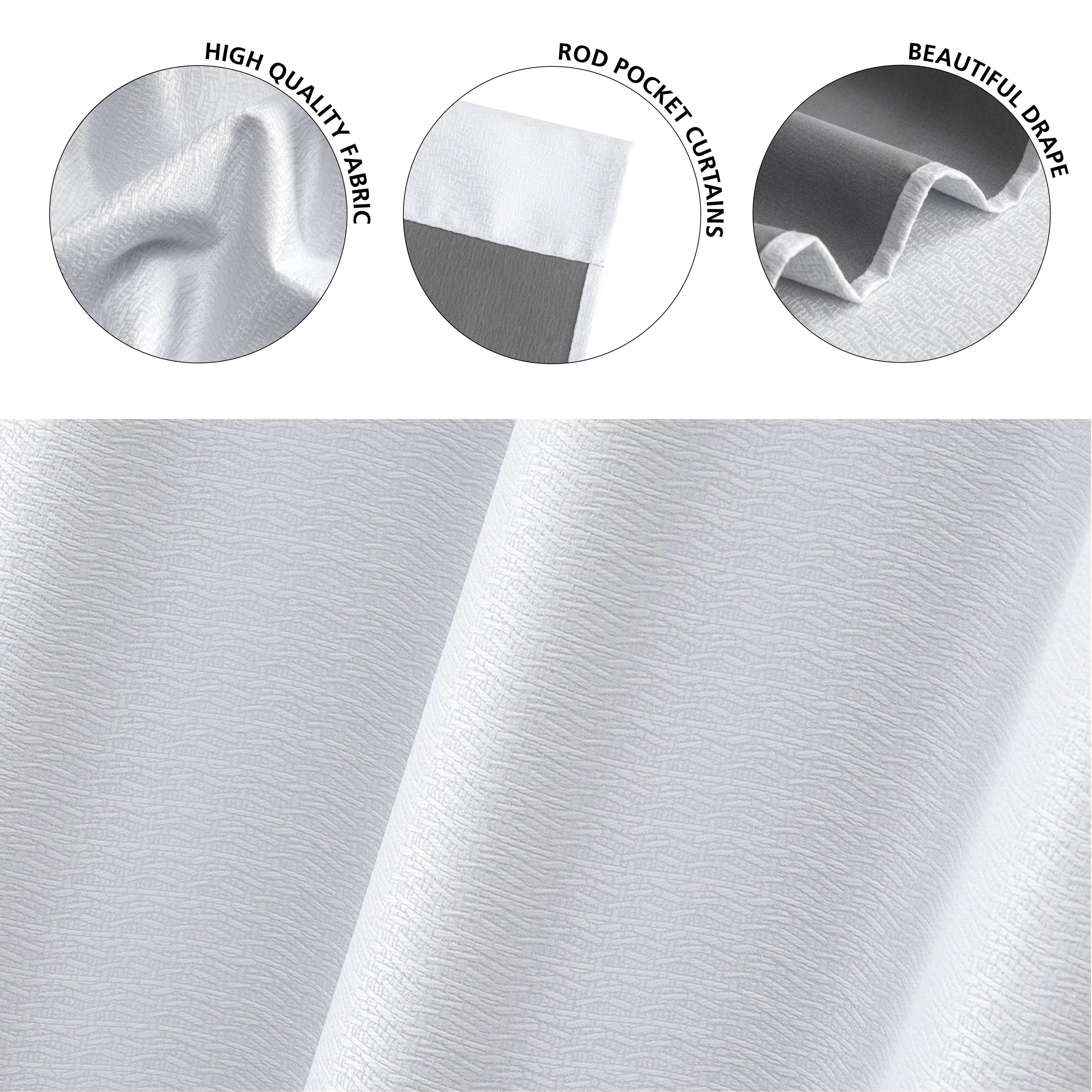 (2 pack) Mainstays 4 of a Kind Blackout Curtain Panels, Set of 4, White, 28" W x 63" L