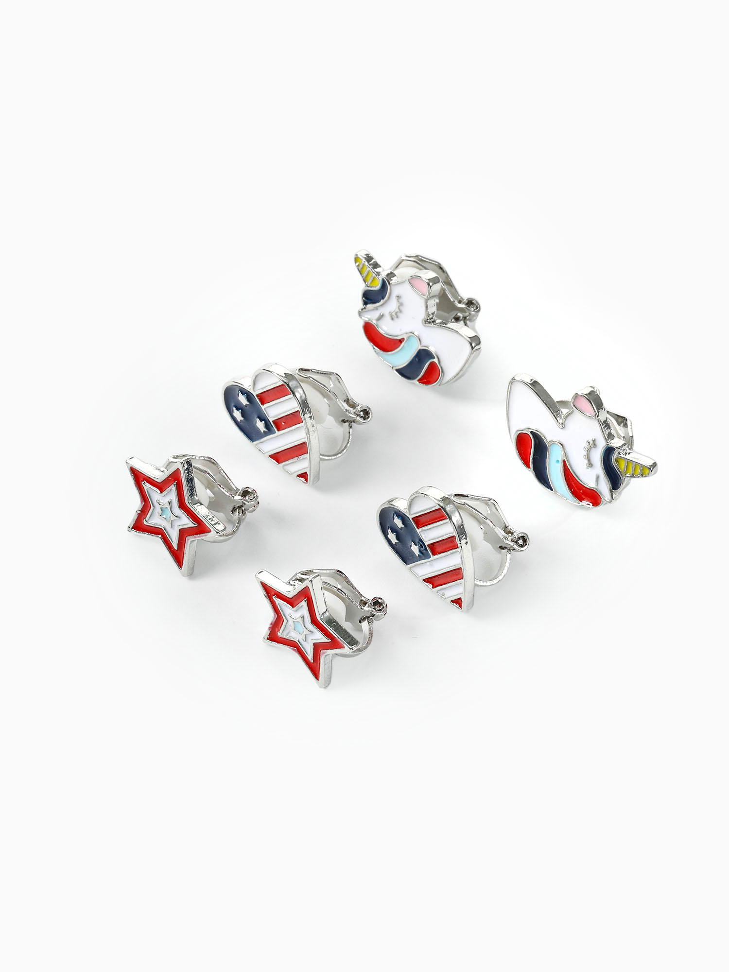 Way to Celebrate Americana Patriotic Clip-On Earring Set