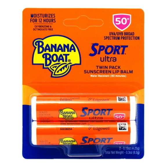 Banana Boat Spf#50  Sport Ultra Lip Balm Twin Pack 0.15oz (Pack of 3)