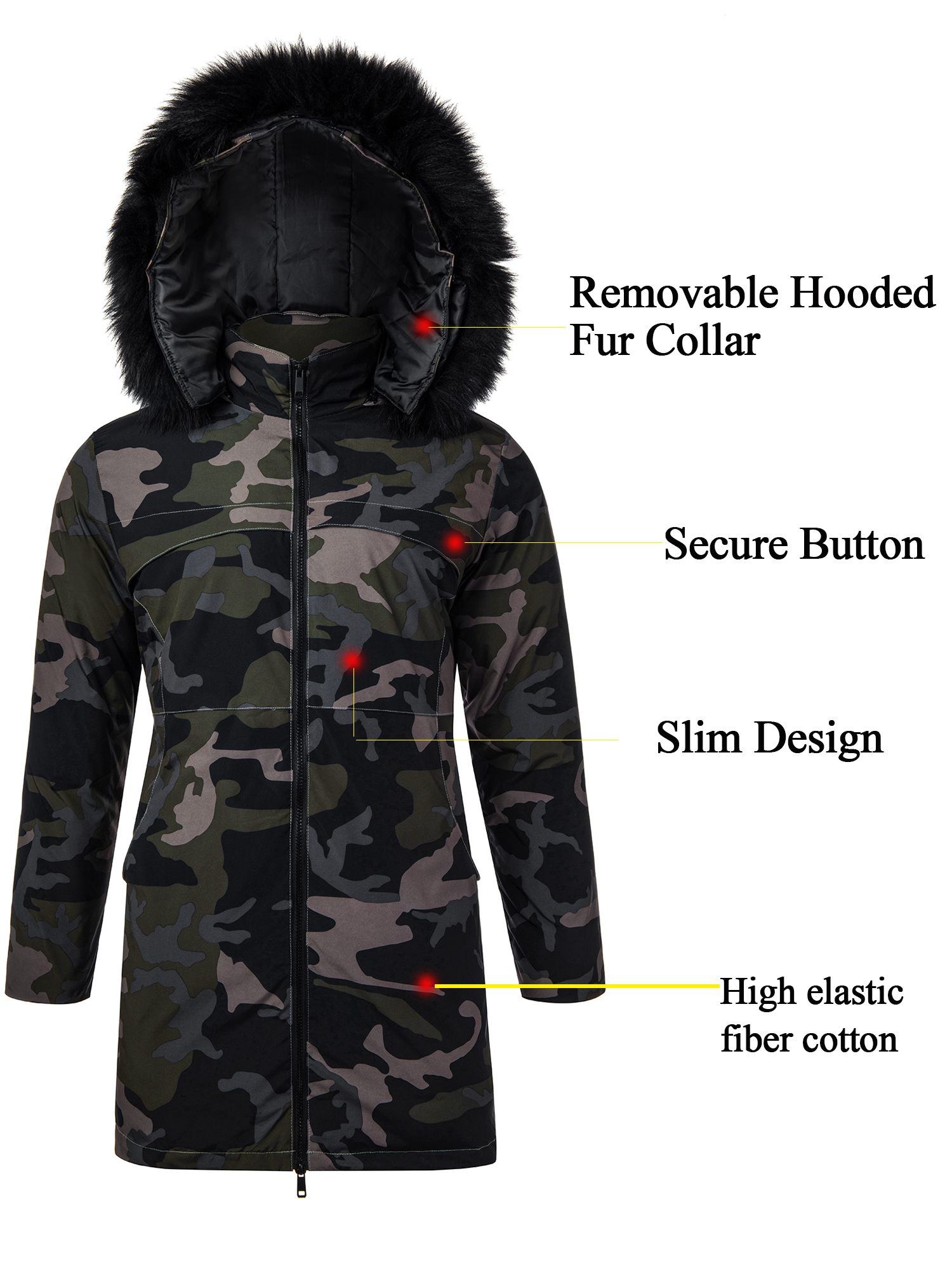 SAYFUT Women's Winter Puffer Coat Long Fashion Coats Plus Size Hooded Thickened Raincoat Outwear Overcoat Warm Waterproof Puffer Parka Jacket L-3XL - image 5 of 8