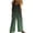 Army Green, variant on TOUMENY Women Linen Jumpsuit Spring Fall Casual Bohemian Solid Sleeveless Round Neck Rompers Elastic Waist Pocket Wide Leg Lounge Romper Army Green L