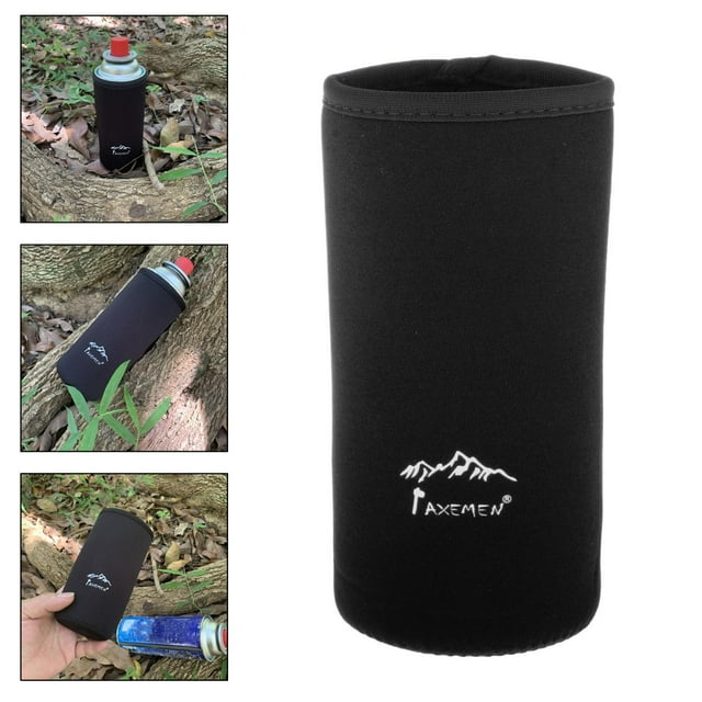 Cubierta de botella de gas Mini tanque de propano Protector de bolsa 6.5x16cm Cilindro de gas Envoltura de caja Negro Cola Cubierta de botella de gas al aire libre