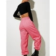 thumbnail image 6 of WTXUE Womens Jogger Pants, Sweatpants Women's Thin High Waisted Loose Comfortable High Waisted Jogging Pants With Pockets Casual, Scrub Pants Slacks, Hot Pink, 6 of 6