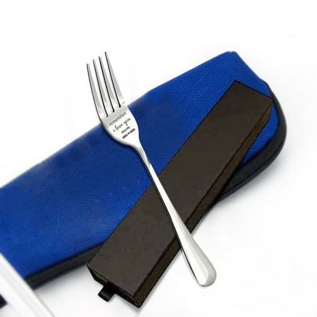 

NIUREDLTD Valentine Gift To Our Dear MOM Tableware Engraved Fork Present For Husband Madam Family And Friends Tableware Printing Stainless Steel Fork With BOX