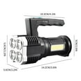 thumbnail image 3 of JWshufel USB Rechargeable LED Flashlight with Four Heads and Wicks High Brightness Outdoor Portable Light Waterproof Multi-Brightness for Home Emergency Use Long Battery Life, 3 of 8